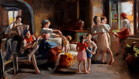 Giuseppe Magni (Pistoia 1869-Firenze 1956)  - La famiglia felice