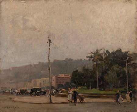 Nicolas De Corsi (Odessa 1882-Napoli 1956)  - Passeggio a Napoli