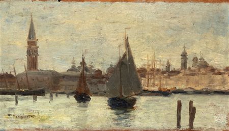 Pietro Fragiacomo (Trieste 1856-Venezia 1922)  - Venezia, Bacino di San Marco