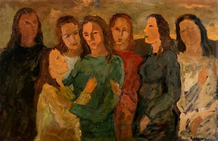 Achille Sdruscia (Roma 1910-1994)  - Le amiche