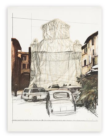 CHRISTO (1935-2020) - Wrapped Fountain and Wrapped Tower, Spoleto, (1968) 1972