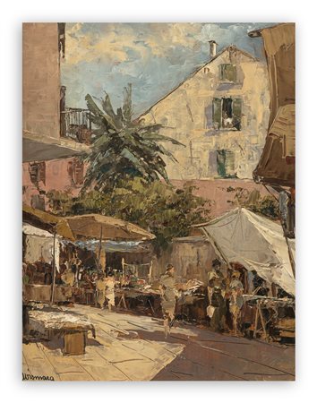 AMBROGIO VISMARA (1900-1994) - Mercato a Laigueglia