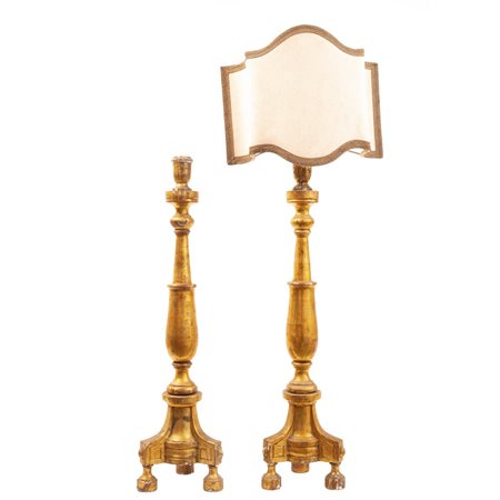 MANIFATTURA SICILIANA DEL XIX SECOLO, Coppia candelabri