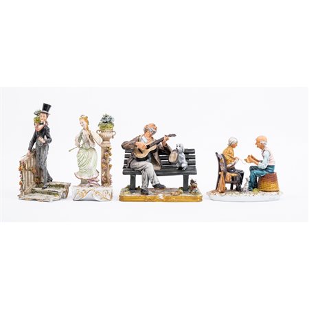 CAPODIMONTE, Quattro sculture in porcellana