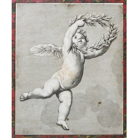 Putto con corona di alloro