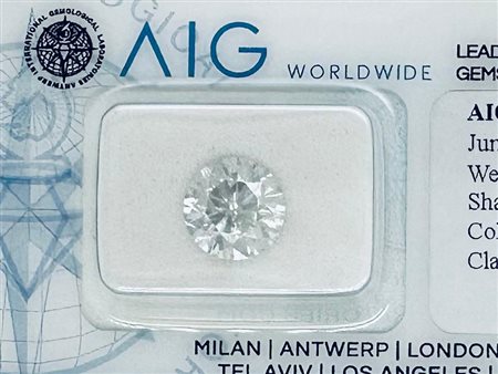 DIAMANTE 2,5 CT COLORE H - PUREZZA I2 - TAGLIO BRILLANTE - CERTIFICATO AIG -...