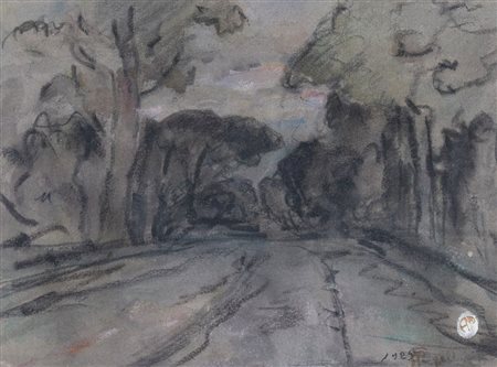 PIETRO ANGELINI (Forlì 1888 – Roma 1977) "Paesaggio", 1925. Tecnica mista su...