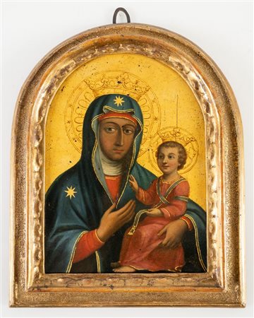 Maestro bolognese della seconda metà del XVIII secolo. "Madonna di San Luca"....