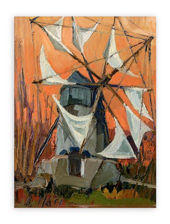 ALDO MARI (1913-1988) - Mulino a vento nella Mancha