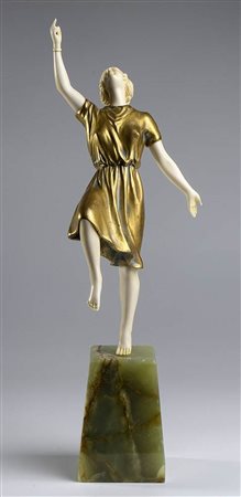 Scultura francese in bronzo raffigurante una ballerina - firmata A. ALLIOT