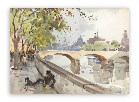 GIULIO FALZONI (1900-1978) - Roma. Lungotevere