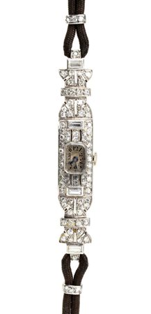 Orologio da polso lady in platino e diamanti - anni '30