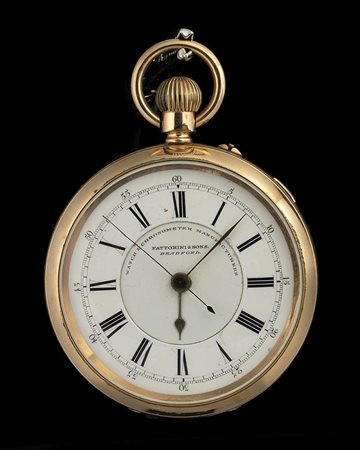 FATTORINI & SONS: Orologio da tasca inglese, cronografo 1/5 centre seconds – Bradford, fine XIX secolo