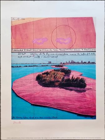 CHRISTO JAVACEV Bulgaria 1935 - New York 2020 "Surrounded Island, Miami 1882"