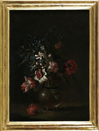 NUZZI MARIO (1603 - 1673) AMBIENTE DI. Natura morta di fiori. Olio su tela ....