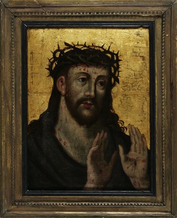 BOUTS ALBERT (1452 - 1549) SEGUACE DI. Cristo dei dolori. Olio su tavola. Cm...