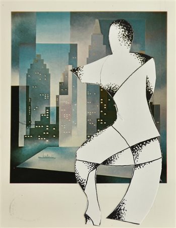 Osvaldo Peruzzi SENZA TITOLO collage su 'Summer Manhattan twilight' cm...