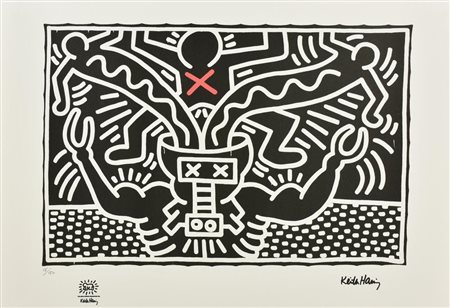 D'apres Keith Haring UNTITLED fotolitografia, cm 50x70; es. 15/150 firma in...