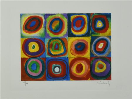 Da Vasilij Kandinskij COLOR STUDY. SQUARES WITH CONCENTRIC CIRCLES eliografia...