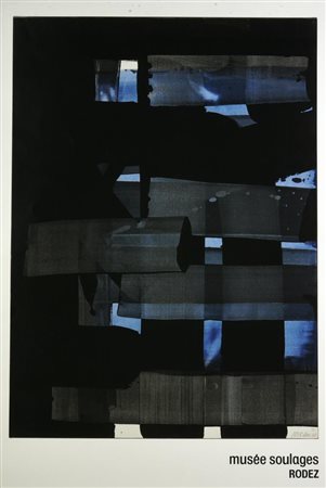 Pierre Soulages SANS TITRE stampa tipografica, cm 60x40 Musee Soulages, Rodez