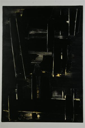 Pierre Soulages SANS TITRE stampa tipografica, cm 60x40 Musee Soulages, Rodez