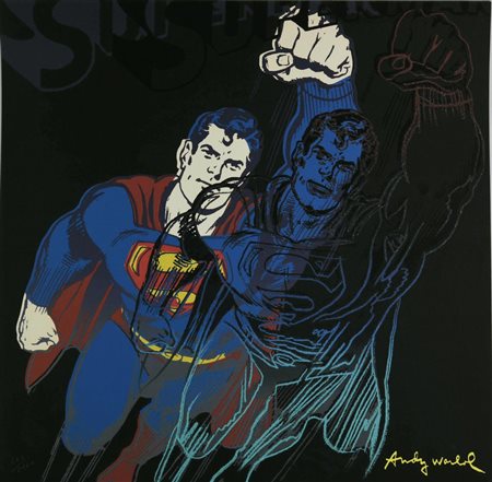 Da Andy Warhol SUPERMAN fotolitografia su cartoncino, cm 60x60; es. 223/2.400...