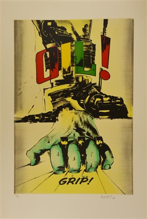 Gianni Bertini GRIP, 2003 serigrafia , cm 110x77; es. 25/75 firma, tiratura e...