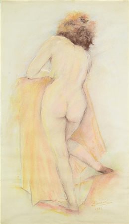 I. Barozzi NUDO DI SPALLE, 1982 pastello su carta, cm 69,5x38,5 firma e data