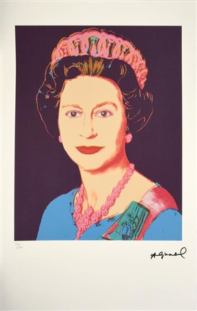 D'apres Andy Warhol QUEEN ELIZABETH fotolitografia su carta Arches, cm 57x38;...