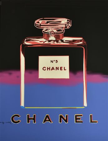 D'apres Andy Warhol CHANEL N.5 serigrafia su carta, cm 99x69 firma in lastra