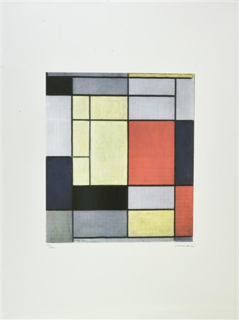 D'apres Piet Mondrian COMPOSIZIONE fotolitografia su carta Arches, cm 70x50;...