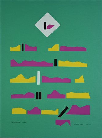 Bruno Munari TELEGRAMMA URGENTE, 1986 serigrafia, cm 70x50; es. 29/90 firma,...