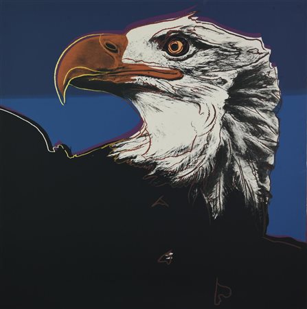 Da Andy Warhol BALD EAGLE stampa tipografica su carta cotone, cm 96,5x96,5