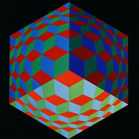 Victor Vasarely HAT-VI heliogravure su cartoncino, cm 41x41 proveniente dalla...