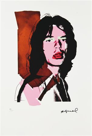 D'apres Andy Warhol MICK JAGGER litografia su carta Arches, cm 57x38,5; es....