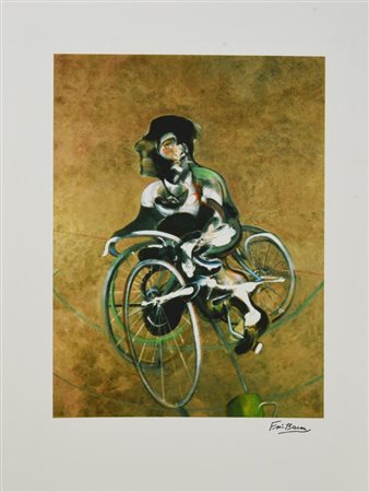 D'apres Francis Bacon PORTRAIT OF GEORGE DYER RIDING A BICICLE fototipo...