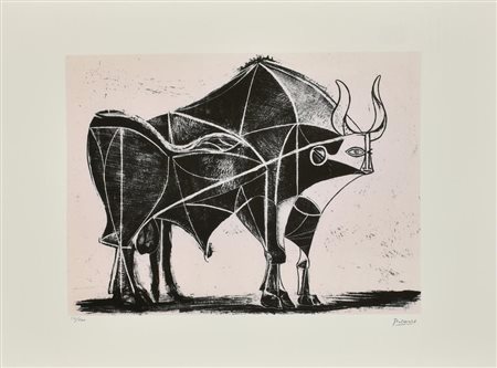 after Pablo Picasso EL TORO 6 litografia offset su carta Arches, cm 50x70; es....