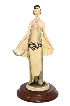 Capodimonte - A.D.L. Vittorio Tessaro - Donna in abito liberty in porcellana, 20° secolo 