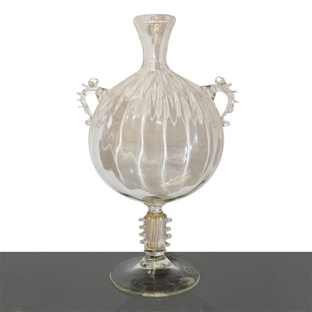 Vaso in vetro di Murano con inclusioni in oro