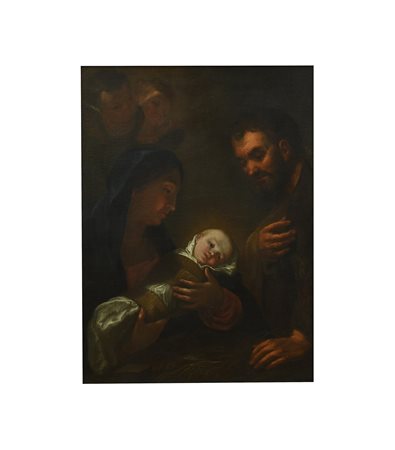 Pittore veneto della prima metà del XVIII secolo ( - ) 
Sacra Famiglia 
olio su tela cm 105x78