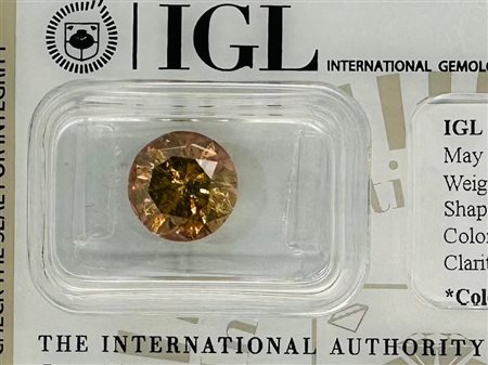 DIAMANTE COLORE E PUREZZA ESALTATI 4,52 CT FANCY GIALLO ROSACEO VERDASTRO VIVIDO* - I2* - CERTIFICATO IGL - C30503