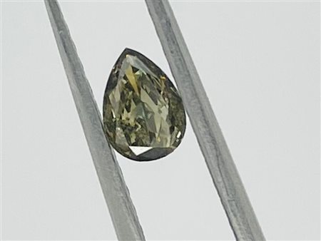 DIAMANTE 0,39 CT NATURAL FANCY MARRONE SCURO GIALLO VERDASTRO - GIA - 935-3