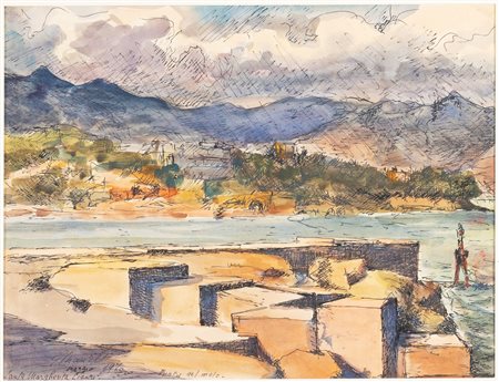 Mauret Grimaldi (XX secolo), “Santa Margherita Ligure - Punta del Molo”, 1976. China e