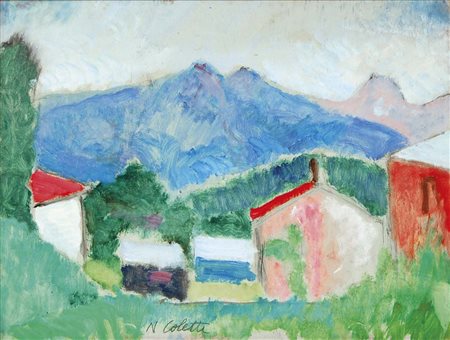 COLETTI NANDO Treviso 1907 - 1979 Paesaggio a Calalzo di Cadore 1970 olio su...