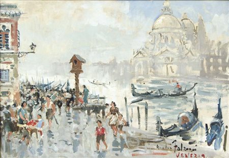 FALZONI GIULIO Marmirolo (Mn) 1900 - Milano 1978 Canal Grande con Chiesa...