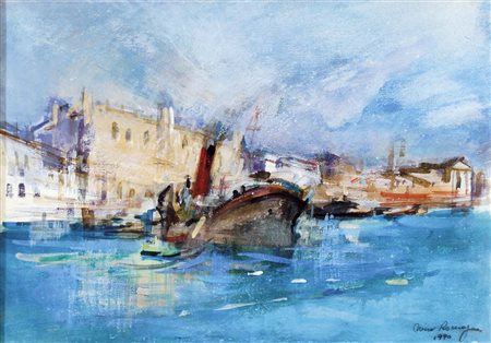 ROMAGNA MIRO Venezia 1927 - 2006 Venezia 1990 olio su carta intelata 35x50...