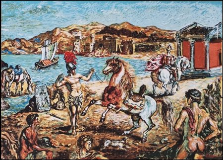 DE CHIRICO GIORGIO Grecia 1888 - Roma 1978 "La battaglia"