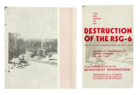 Destruktion AF rsg-6. En kollektiv manifestation af Situationistisk Internationale. S.d. [i.e Odense]: Galerie EXI, s.d. [i.e. 1963].