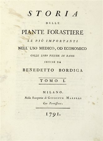 Castiglioni Luigi, Storia delle piante forastiere le piu importanti nell'uso medico, od economico... Tomo I (-IV). Milano: nella stamperia di Giuseppe Marelli, 1791-1794.