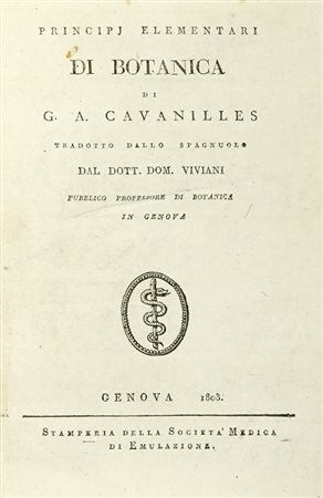 Cavanilles Antonio José, Principj elementari di botanica. Genova: Stamperia della Societa Medica di Emulazione, 1803.